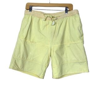 Vintage 80s Yellow Canvas Cotton Shorts Surf Zone Size Medium Unique Pockets